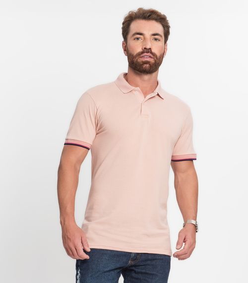 Polo Básica Com Detalhe de Linhas na Gola Select Laranja