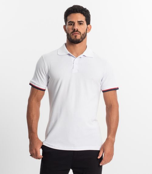Polos Básicas Com Detalhe Na Gola Branco