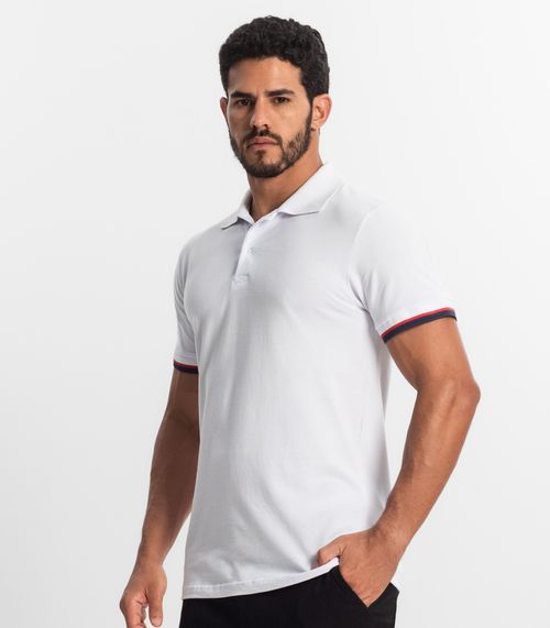 Polos Básicas Com Detalhe Na Gola Branco