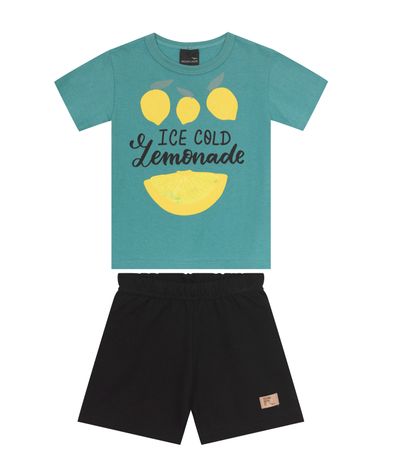 Conjunto Infantil Masculino Com Camiseta Agathos Verde