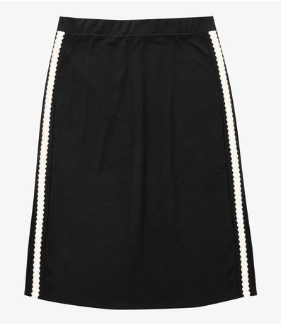 Saia Midi Secret Glam Preto