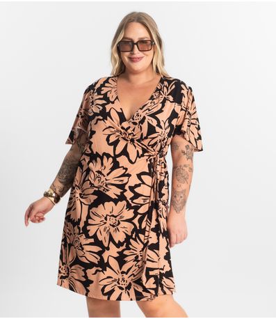 Vestido Curto Secret Glam Marrom