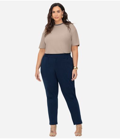 Calça Plus Size Secret Glam Azul