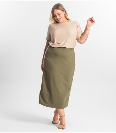 Saia Midi Secret Glam Verde