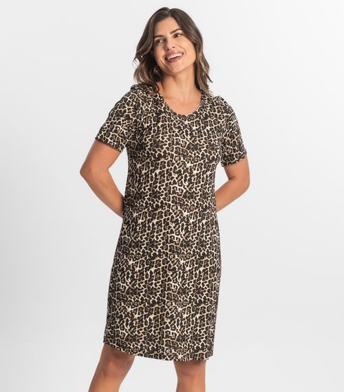 Vestido Feminino Estampado Select Bege