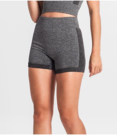 Shorts Fitness Cintura Alta Seamless Style Box Preto