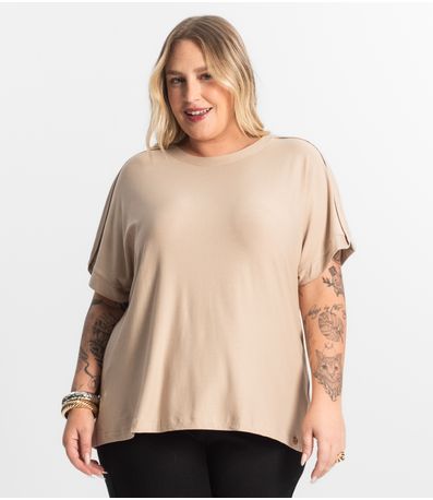 Blusa Feminina Manga Curta Secret Glam Marrom