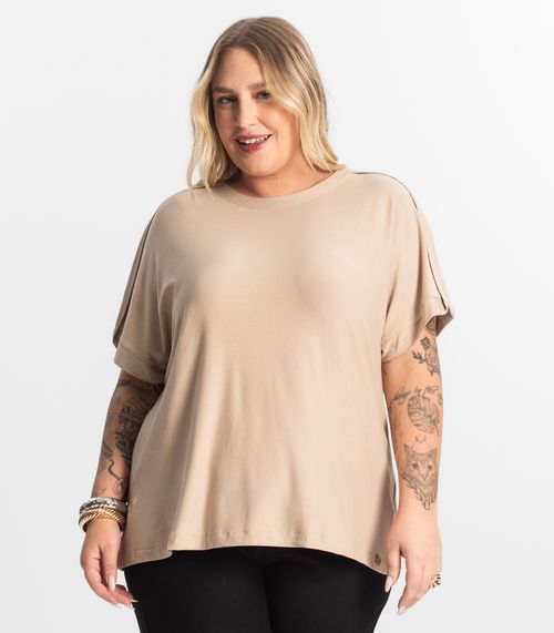 Blusa Feminina Manga Curta Secret Glam Marrom