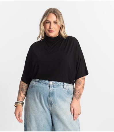 Blusa Feminina Manga Curta Secret Glam Preto