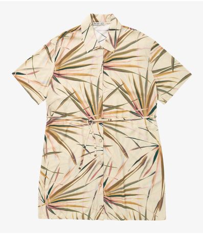 Vestido Chemise Curto Secret Glam Bege