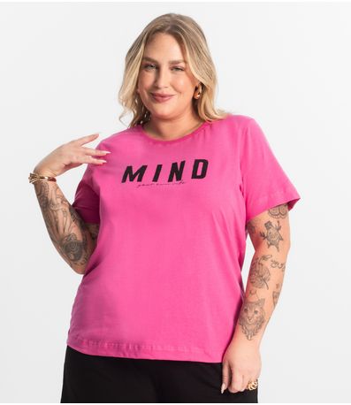 T- Shirt Feminina Plus Size Secret Glam Rosa