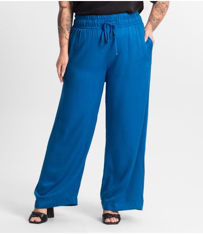 Calça Feminina Wide Leg Secret Glam Azul