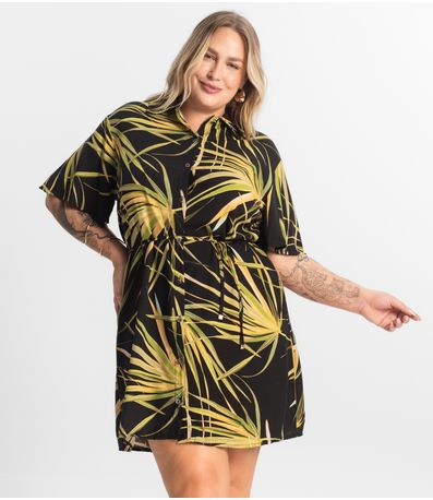 Vestido Chemise Curto Secret Glam Preto