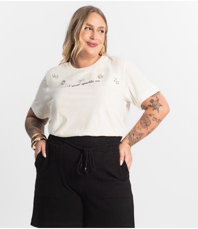 Blusa Feminina Plus Size Secret Glam Bege