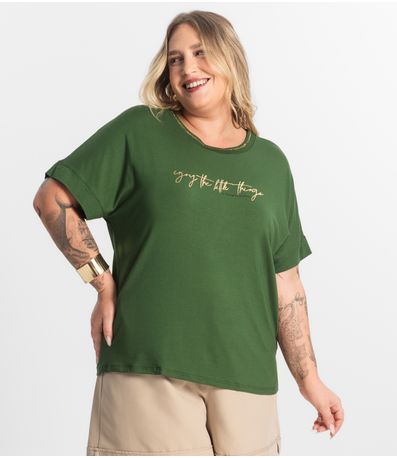 T- Shirt Feminina Manga Curta Secret Glam Verde