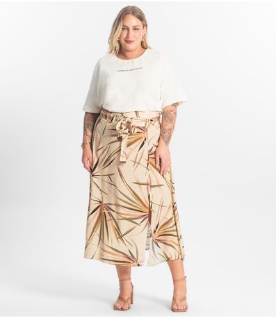 Saia Super Midi Secret Glam Bege