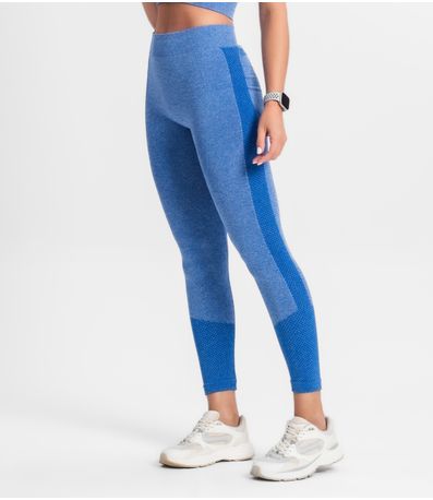 Legging Feminina Cintura Alta Seamless Style Box Azul