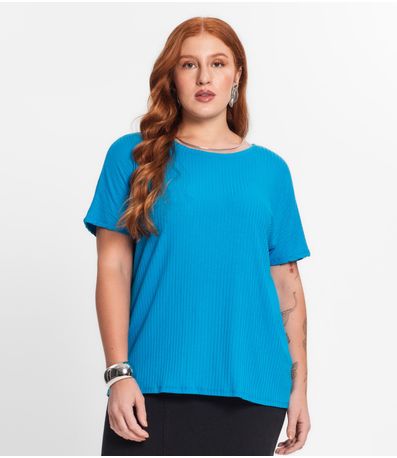 Blusa Feminina Plus Size Secret Glam Azul