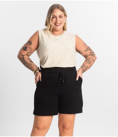 Bermuda Feminina Moletinho Secret Glam Preto