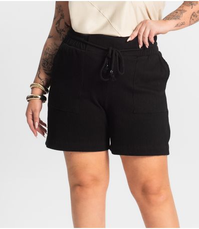 Bermuda Feminina Moletinho Secret Glam Preto