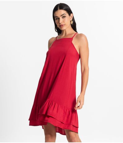 Vestido Feminino Curto Com Alça Style Box Laranja