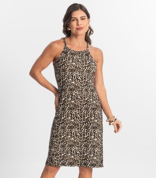 Vestido Curto Visco Bali Select Bege