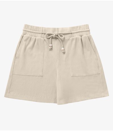Bermuda Feminina Moletinho Secret Glam Bege