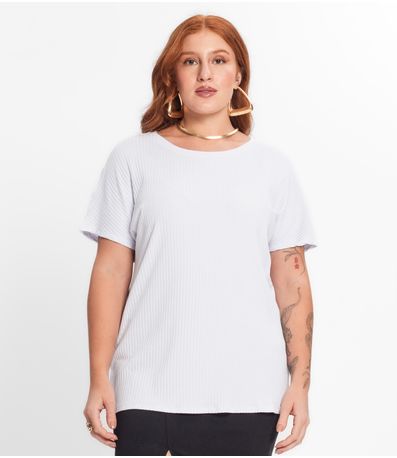 Blusa Feminina Plus Size Secret Glam Branco