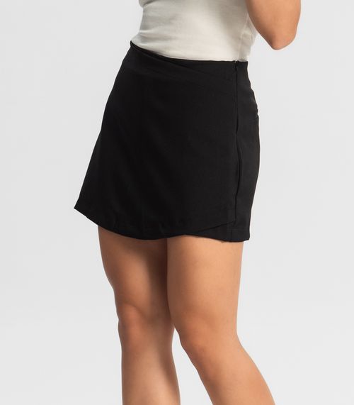 Shorts Saia Feminino Alfaiataria Style Box Preto