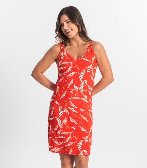 Vestido Estampado Rovitex Laranja