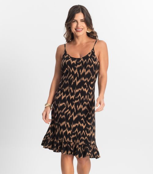 Vestido Feminino Estampado Select Marrom