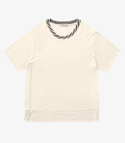 Blusa Feminina Manga Curta Secret Glam Bege
