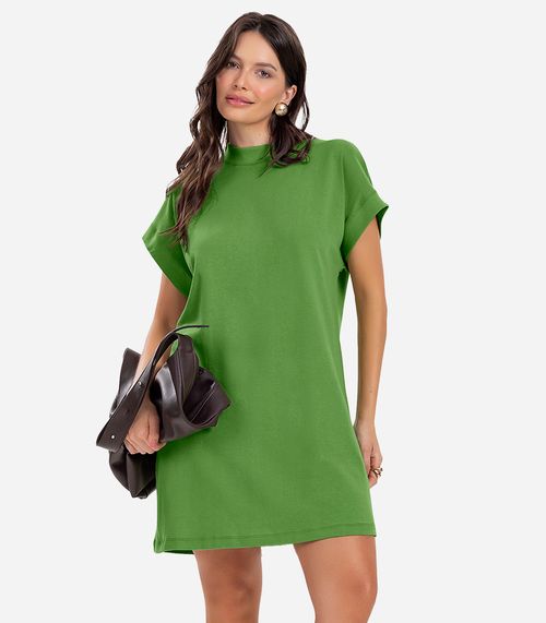 Vestido Feminino Curto Meia Malha Verde