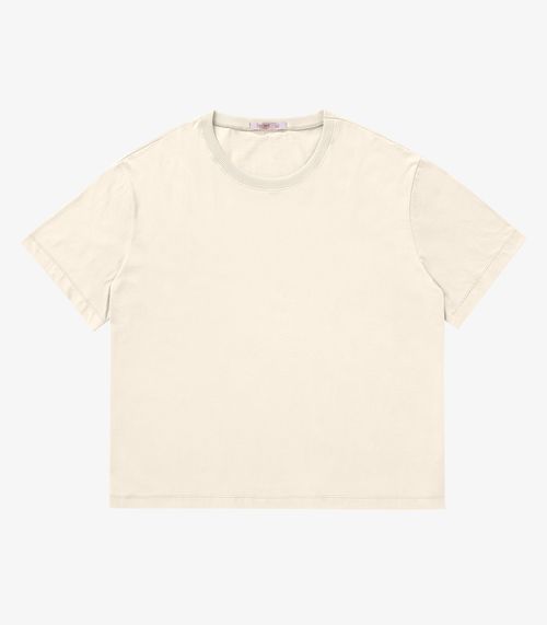 Blusa Manga Curta Plus Size Secret Glam Bege