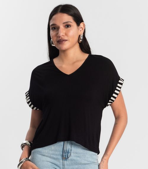 Blusa Feminina Viscotorcion Rovitex Preto