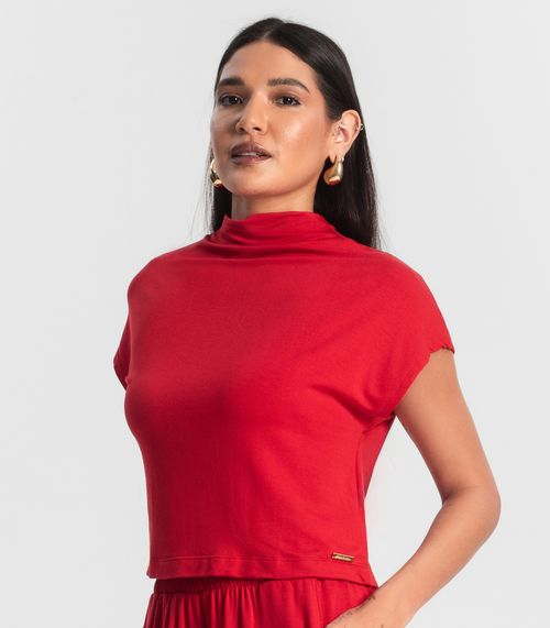 Conjunto Blusa com Shorts Feminino de Molecotton Vermelho