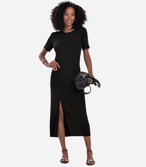 Vestido Feminino Molecotton Midi Rovitex Preto