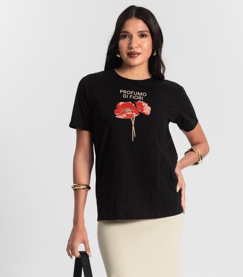 Blusa T- Shirt Feminina Preto