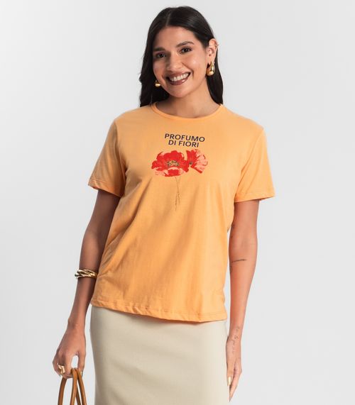 Blusa T- Shirt Feminina Laranja