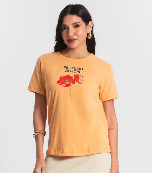 Blusa T- Shirt Feminina Laranja