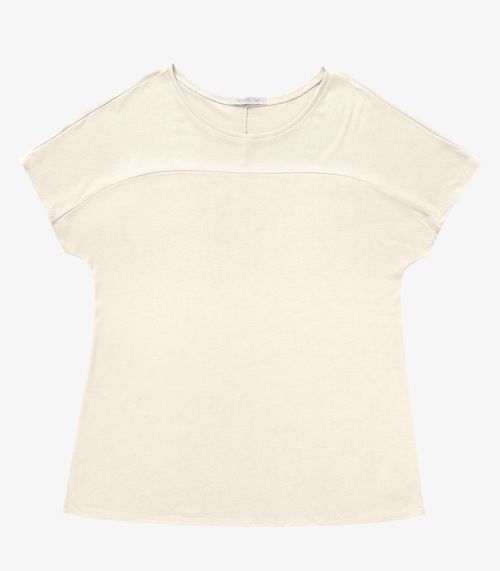 Blusa Visco Tricot Plus Size Secret Glam Bege