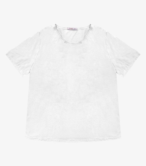 Blusa Básica Plus Size Secret Glam Branco