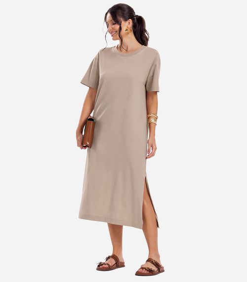 Vestido Feminino Meia Malha Rovitex Marrom