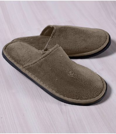 Pantufa Masculina Em Plush Bene Casa Marrom