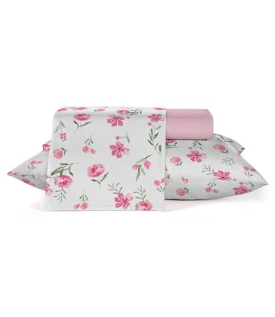 Jogo De Cama Classic Casal 4 Peças Teka Rosa