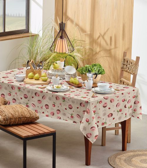 Toalha De Mesa Retangular Basic 6 Lugares Teka Bege