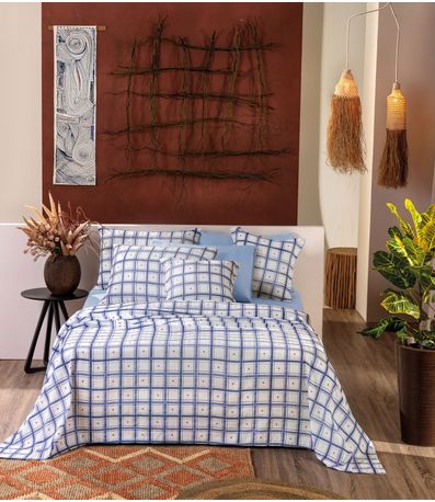 Edredom Classic Plus Casal Teka Azul
