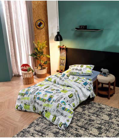 Jogo De Cama Duplo Solteiro Teka Cinza
