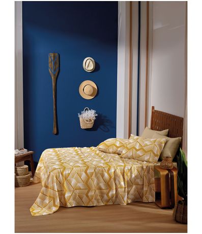Colcha Allegro Solteiro Teka Amarelo