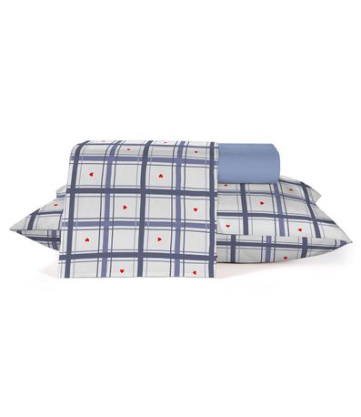 Jogo De Cama Classic Solteiro 3 Peças Teka Azul
